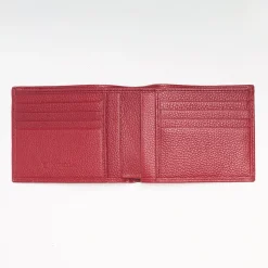 Ruby Red Hammered Horizontal Leather Wallet