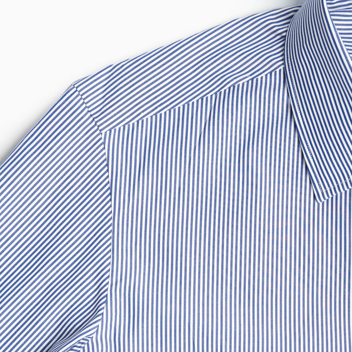 Slim White And Blue Striped Cotton Classic Shirt
