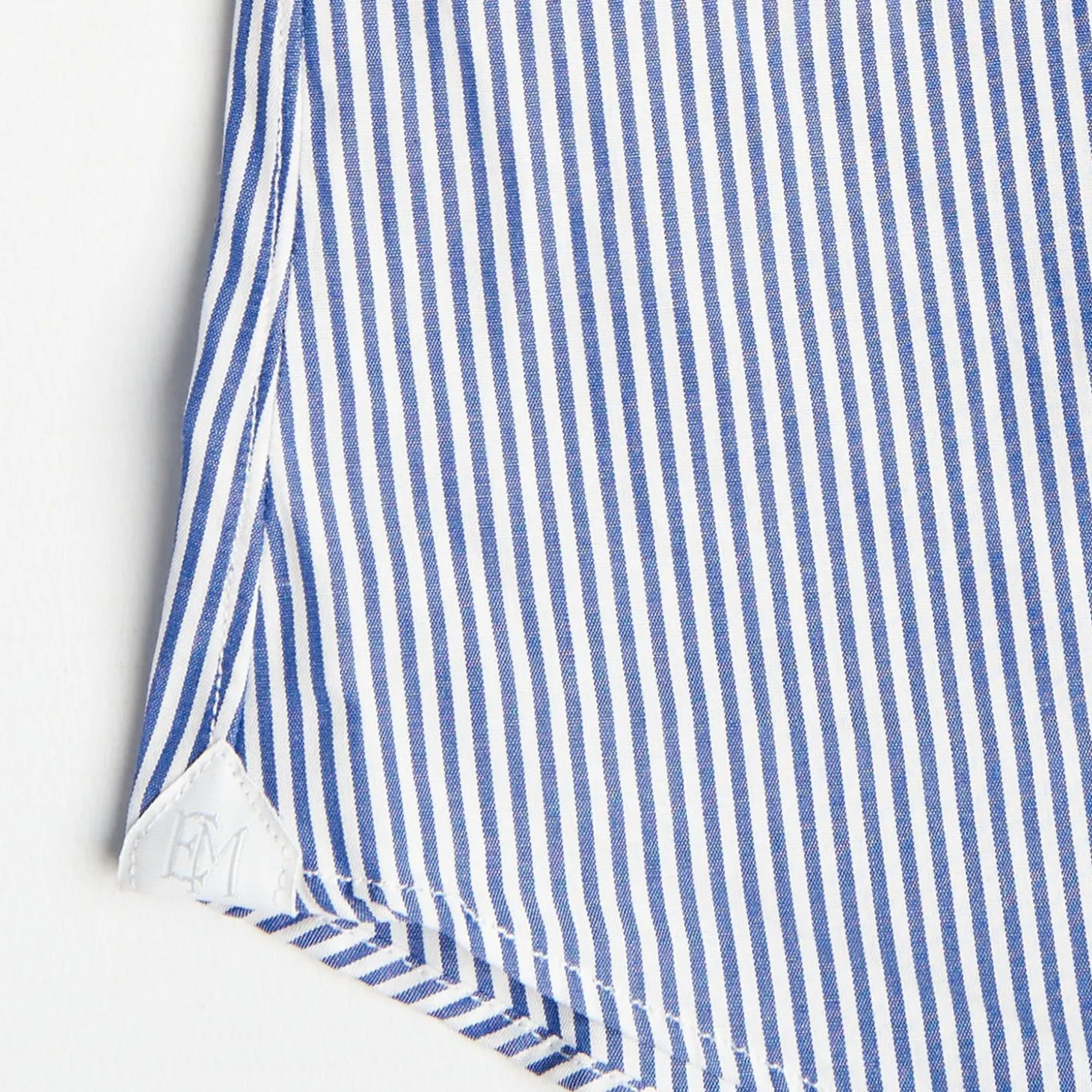 Slim White And Blue Striped Cotton Classic Shirt