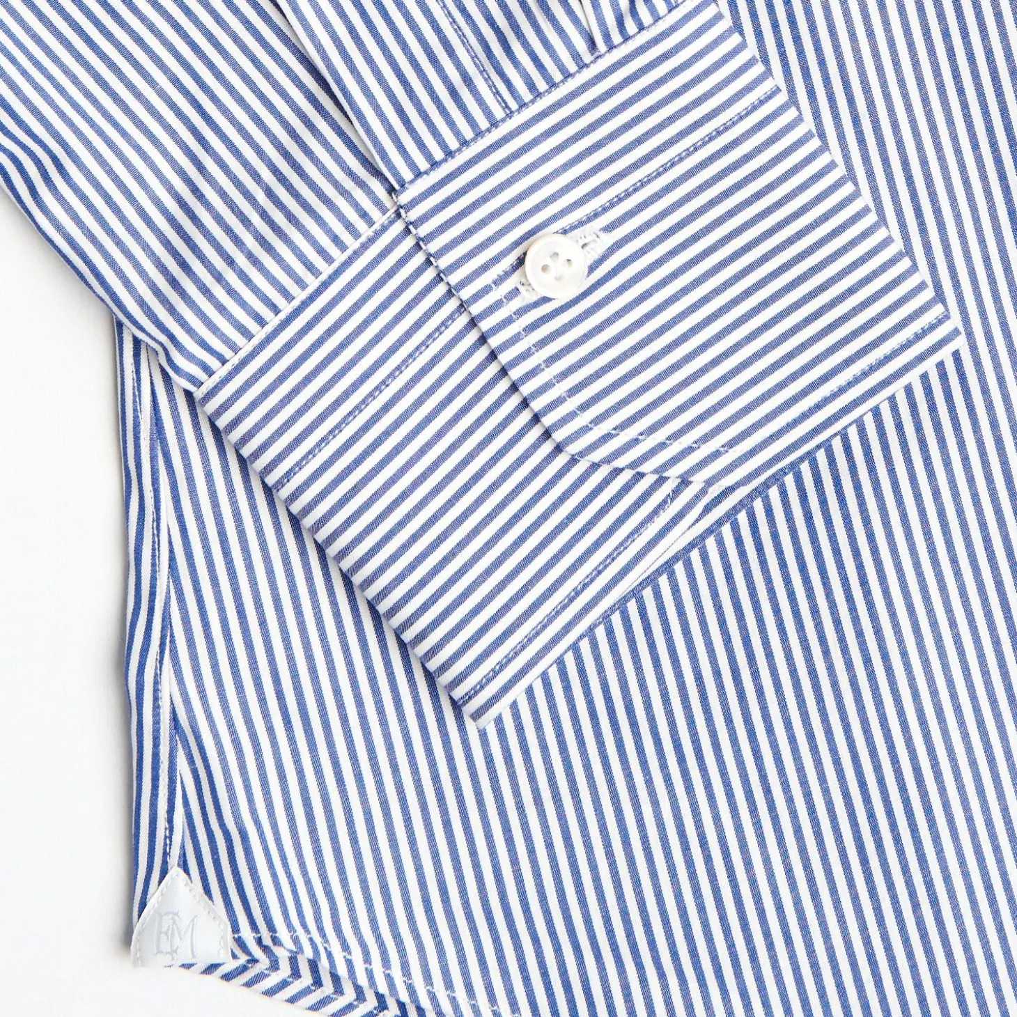 Slim White And Blue Striped Cotton Classic Shirt