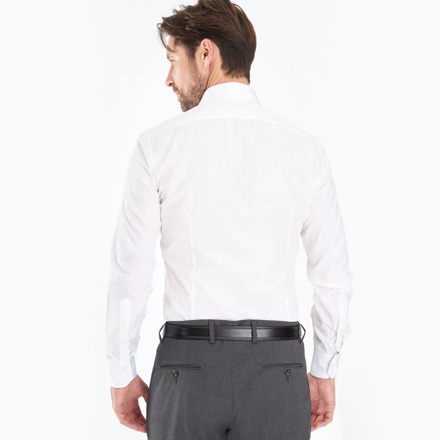 Slim White Cotton Classic Shirt