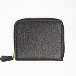 Small Black Hammered Leather Wallet