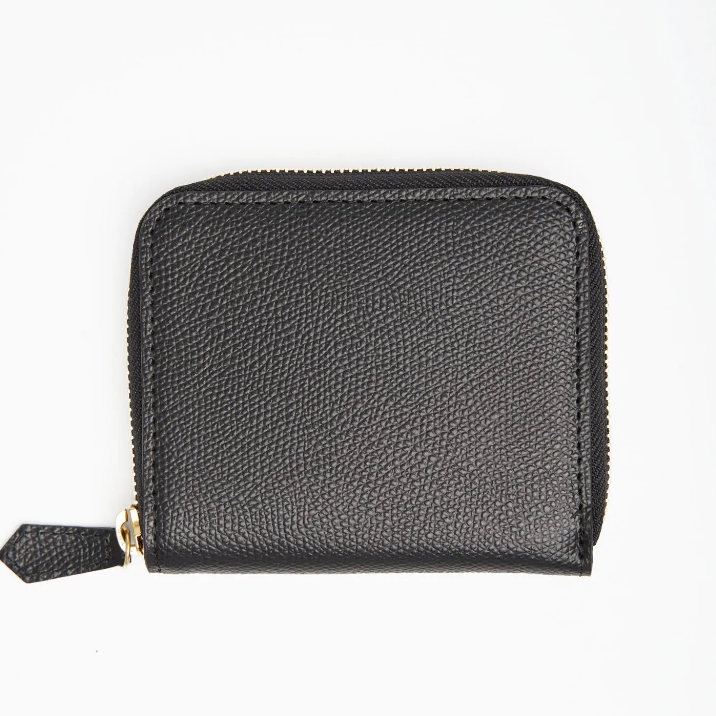 Small Black Hammered Leather Wallet
