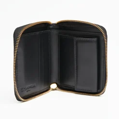 Small Black Hammered Leather Wallet