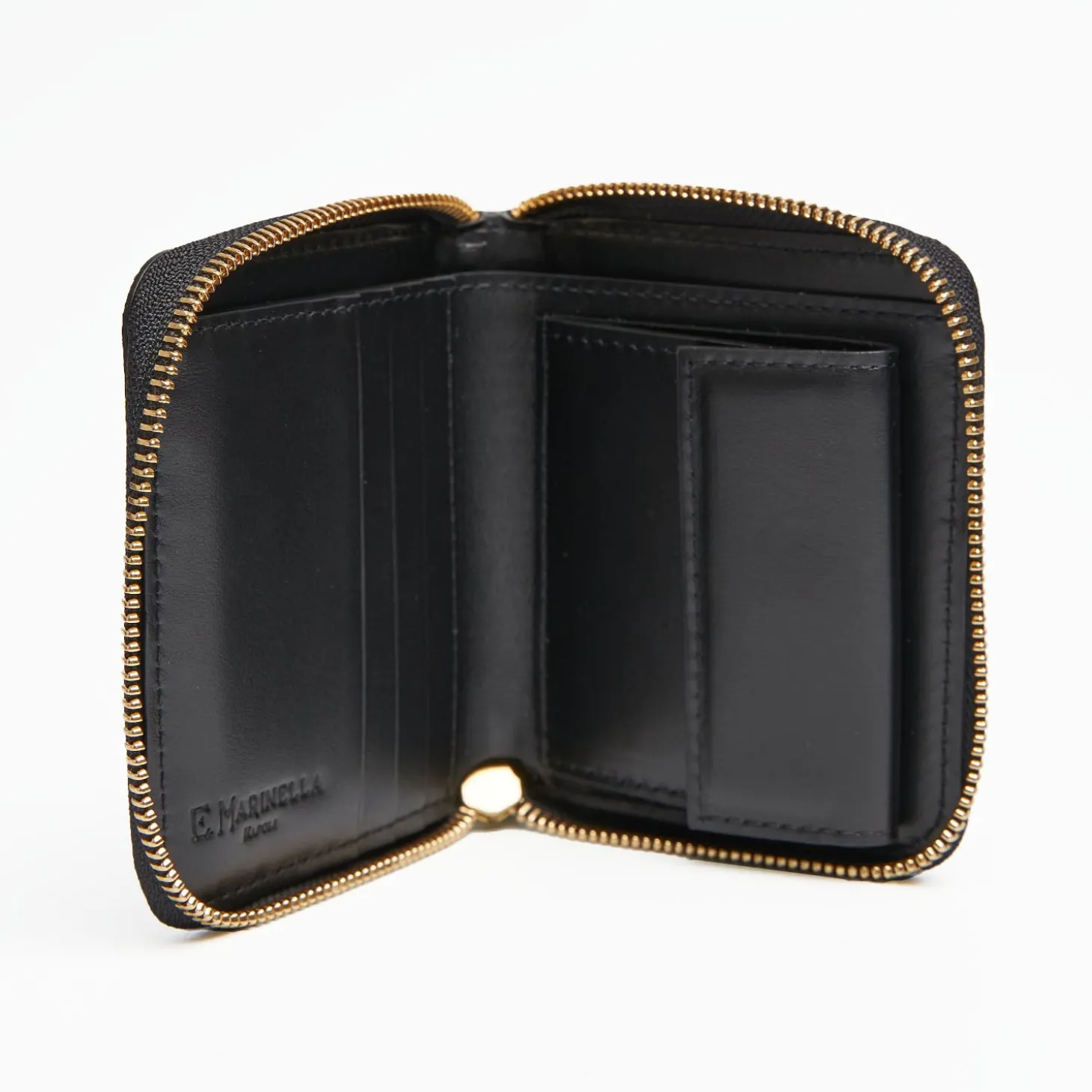 Small Black Hammered Leather Wallet
