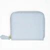 Small Light Blue Hammered Leather Wallet