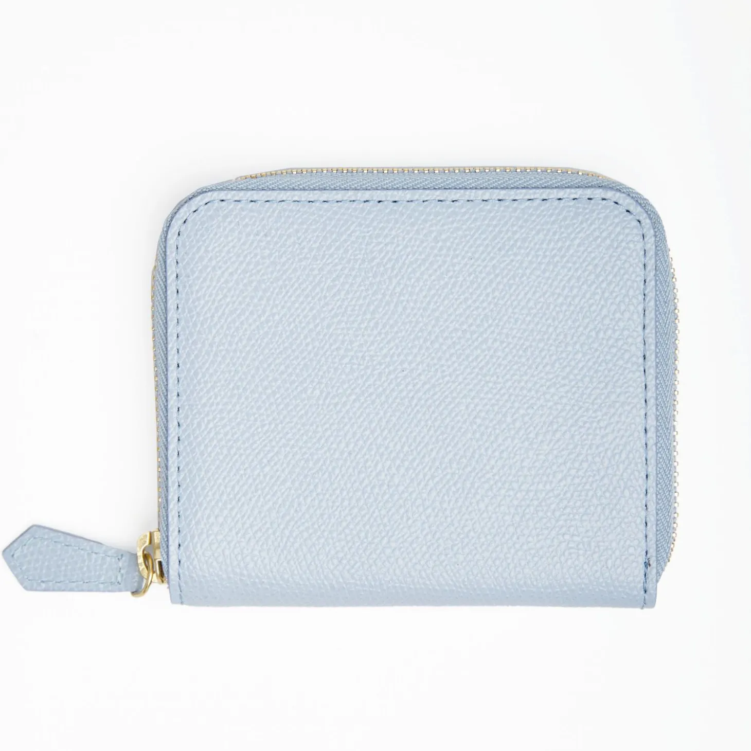 Small Light Blue Hammered Leather Wallet