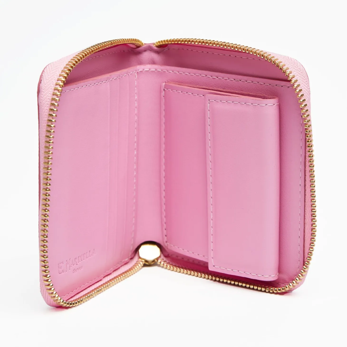 Small Pink Hammered Leather Wallet