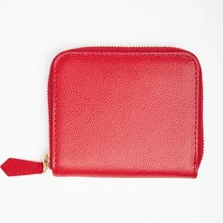 Small Red Hammered Leather Wallet