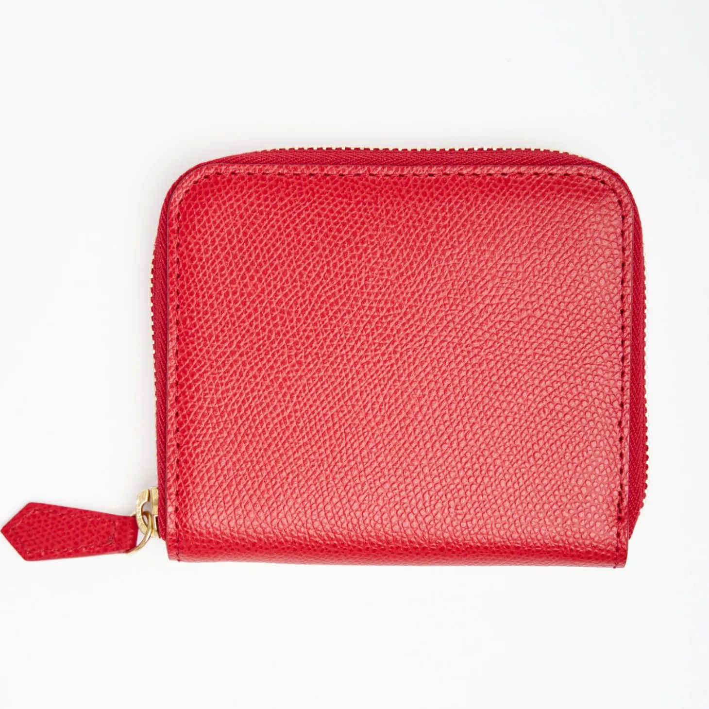 Small Red Hammered Leather Wallet