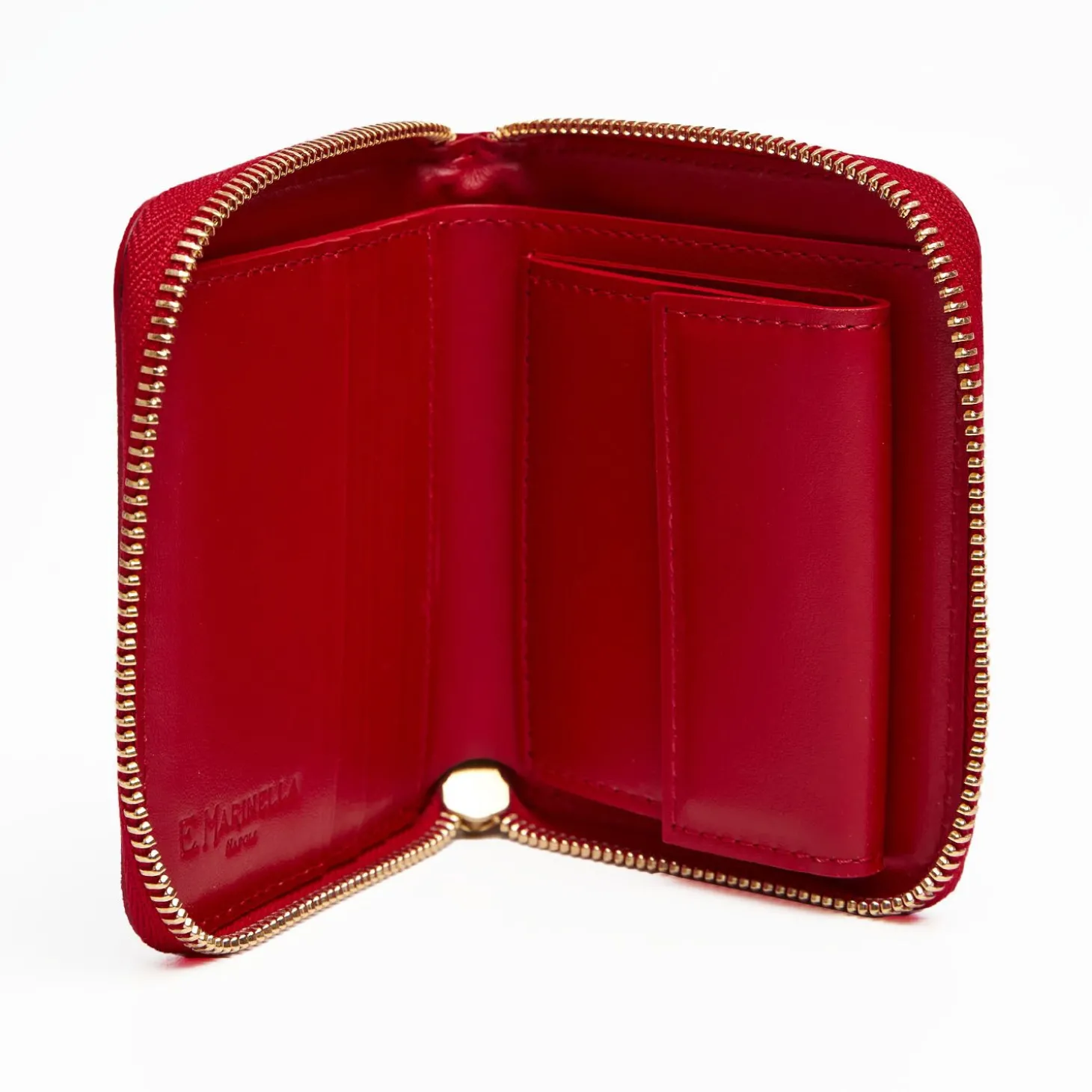 Small Red Hammered Leather Wallet