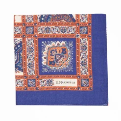 Soft Blue And Brown Wool Stole - Floral Pattern
