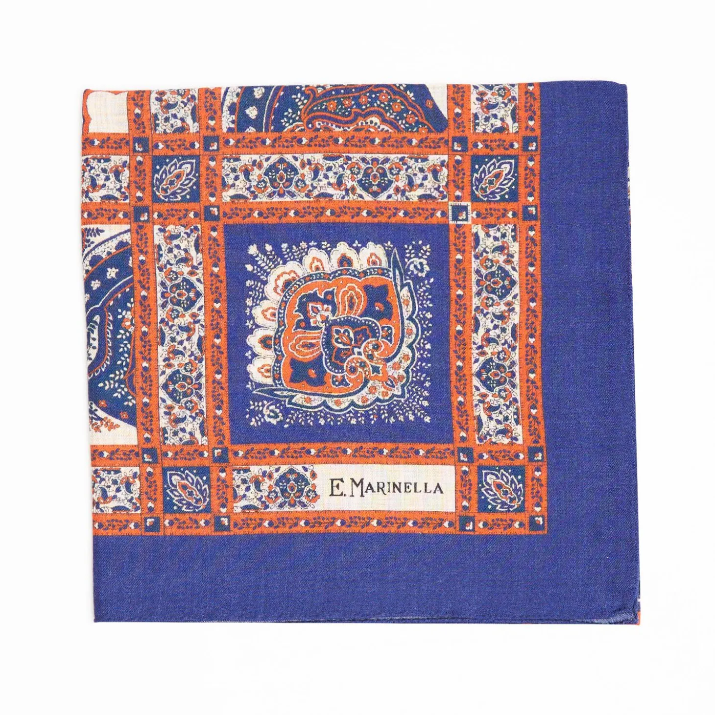Soft Blue And Brown Wool Stole - Floral Pattern