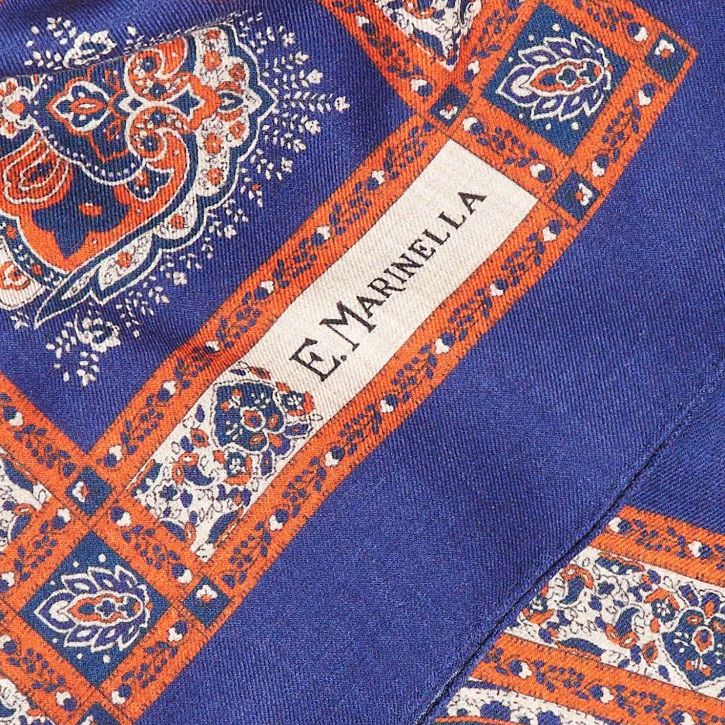 Soft Blue And Brown Wool Stole - Floral Pattern