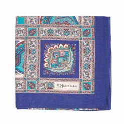 Soft Blue And Green Wool Stole - Floral Pattern