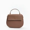 Taupe Smooth Leather Cleo Bag