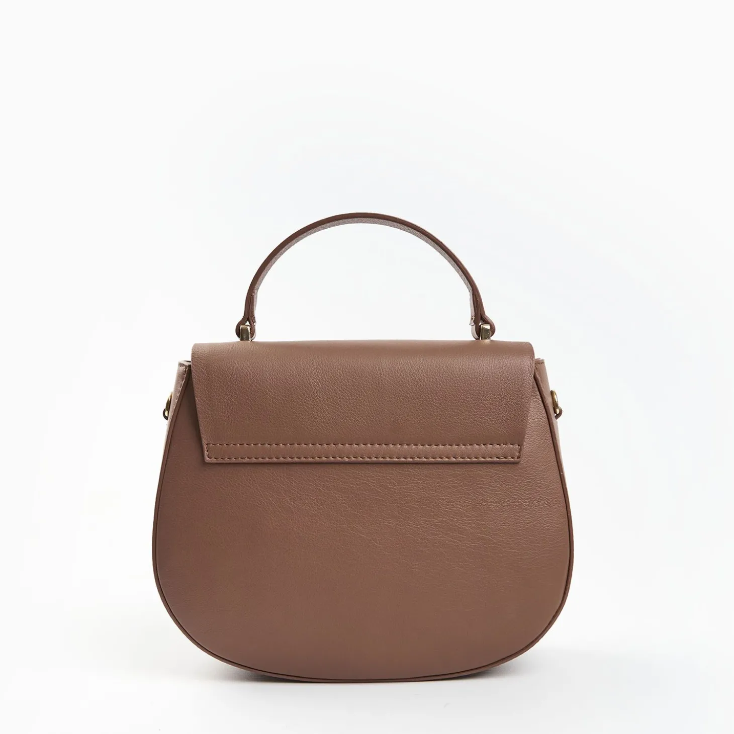 Taupe Smooth Leather Cleo Bag