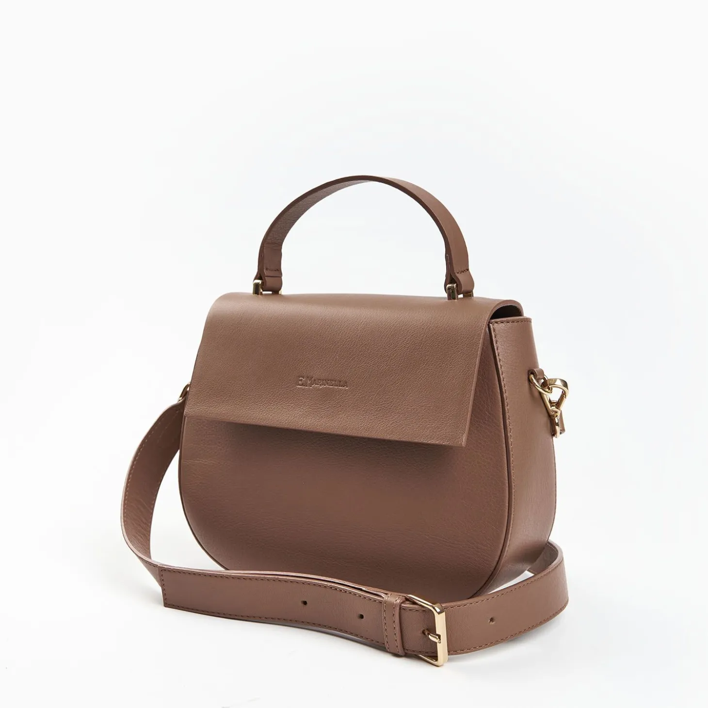 Taupe Smooth Leather Cleo Bag