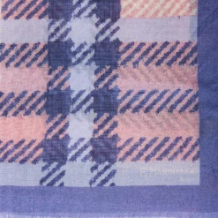 Violet Cashmere And Silk Stole - Tartan Pattern