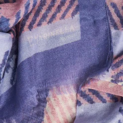 Violet Cashmere And Silk Stole - Tartan Pattern