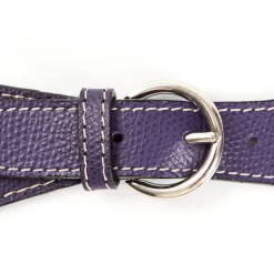 Violet Leather Scarf-Buckle
