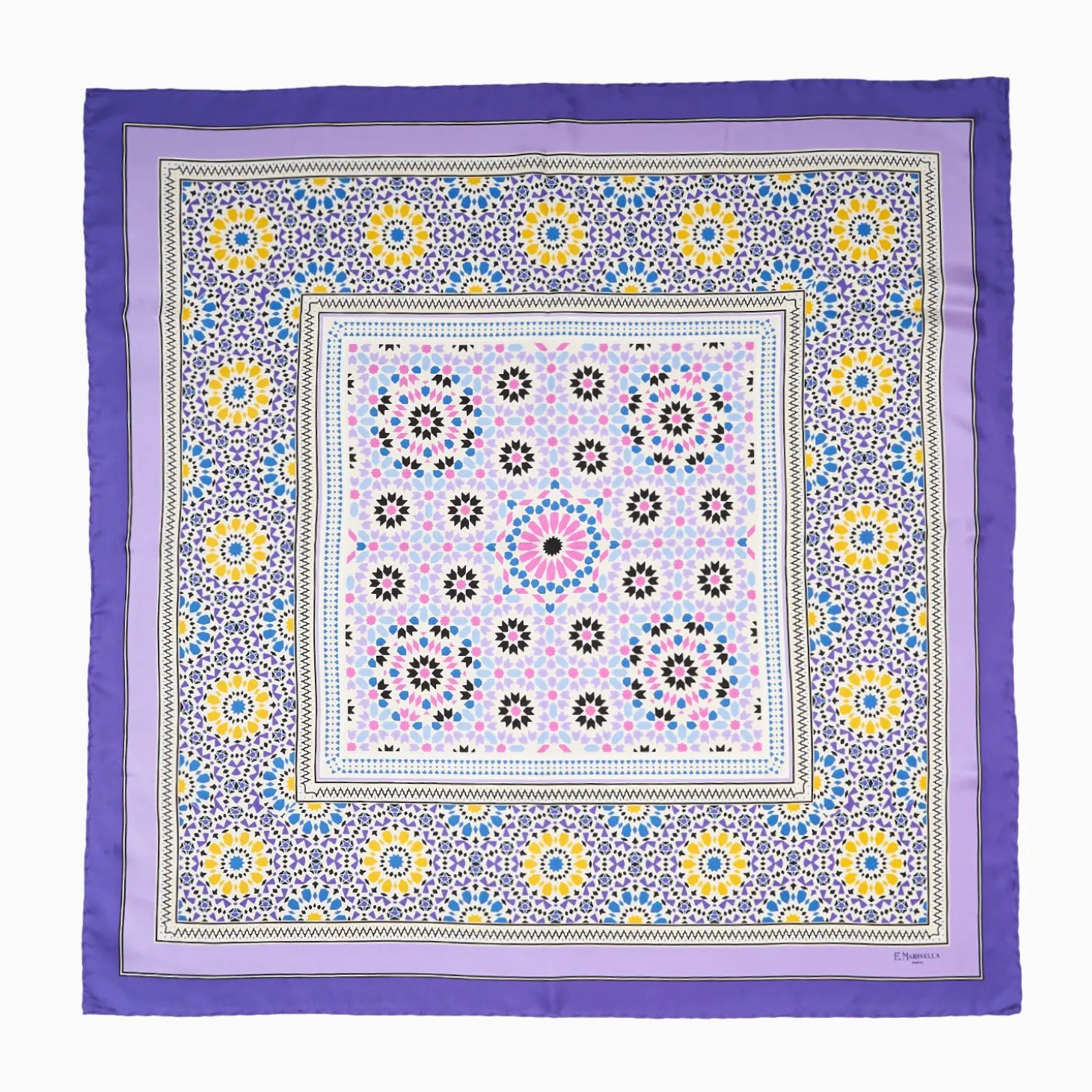 Violet Silk Scarf 90 - Mosaic