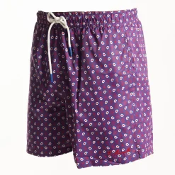 Violet Swim Shorts- Paisley Pattern
