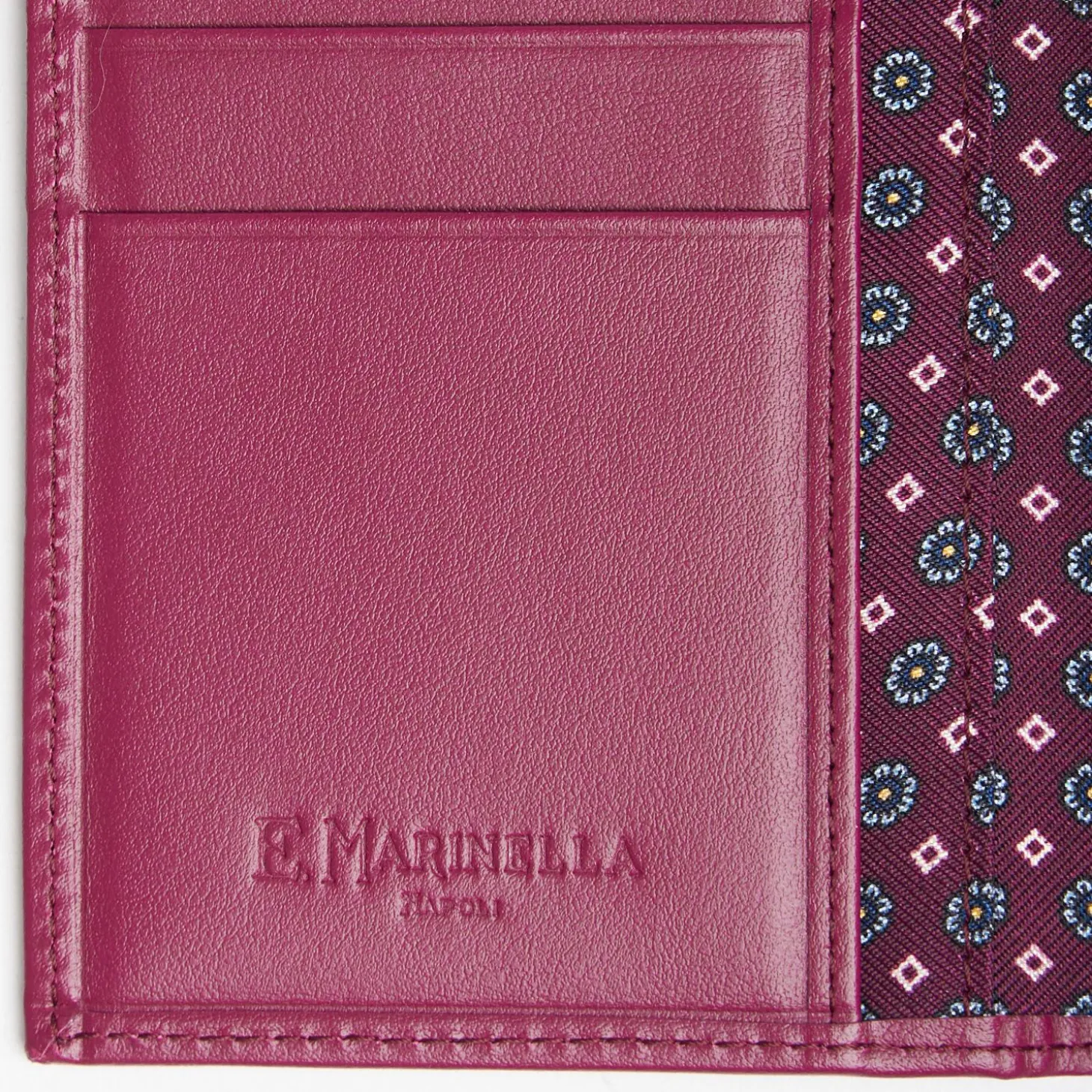 Violet Vertical Wallet In Silk And Leather