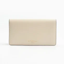 White Big Wallet In Soft Leather