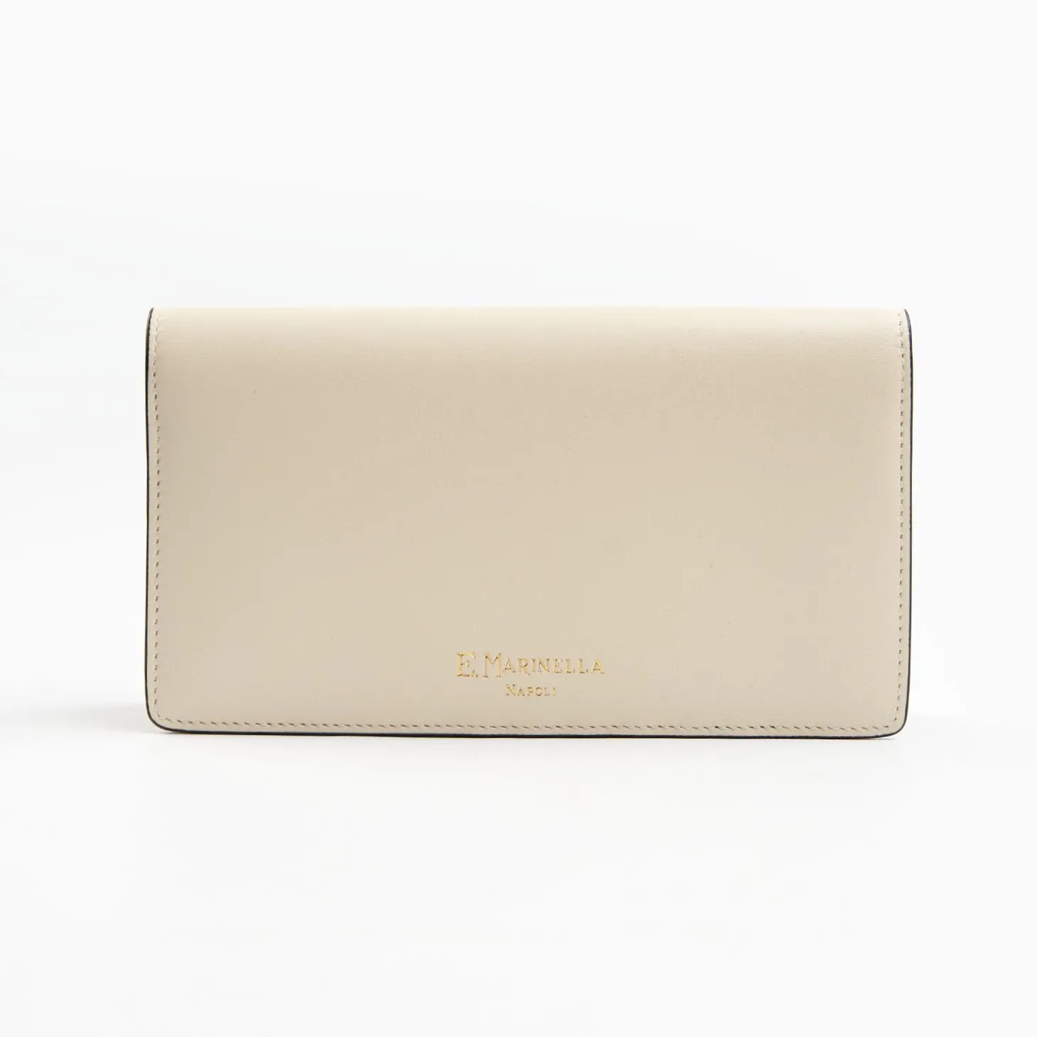 White Big Wallet In Soft Leather