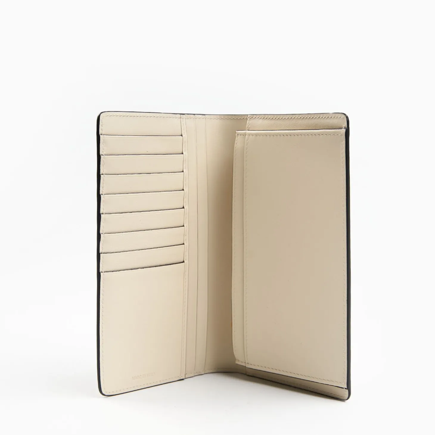White Big Wallet In Soft Leather