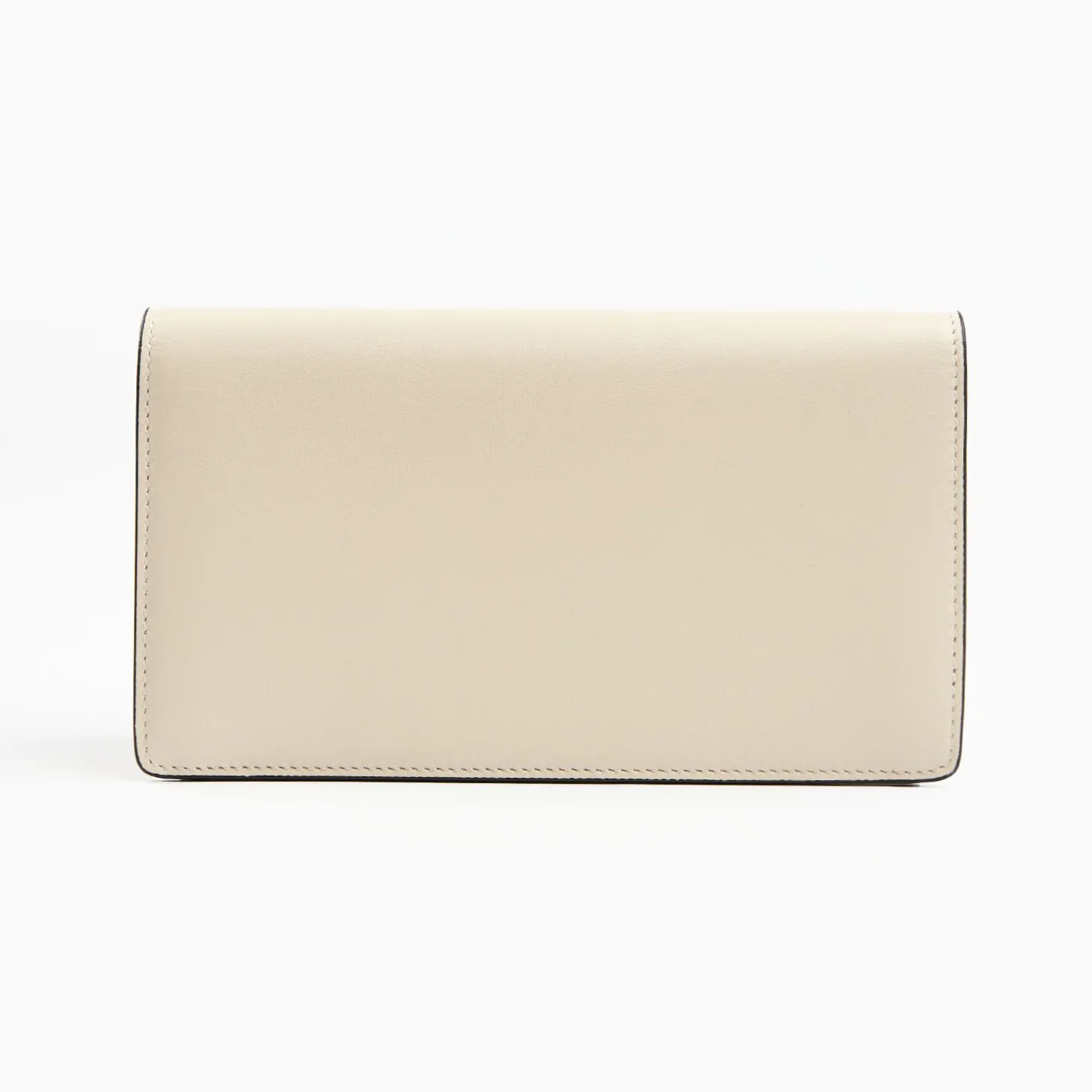 White Big Wallet In Soft Leather