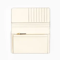 White Big Wallet In Soft Leather