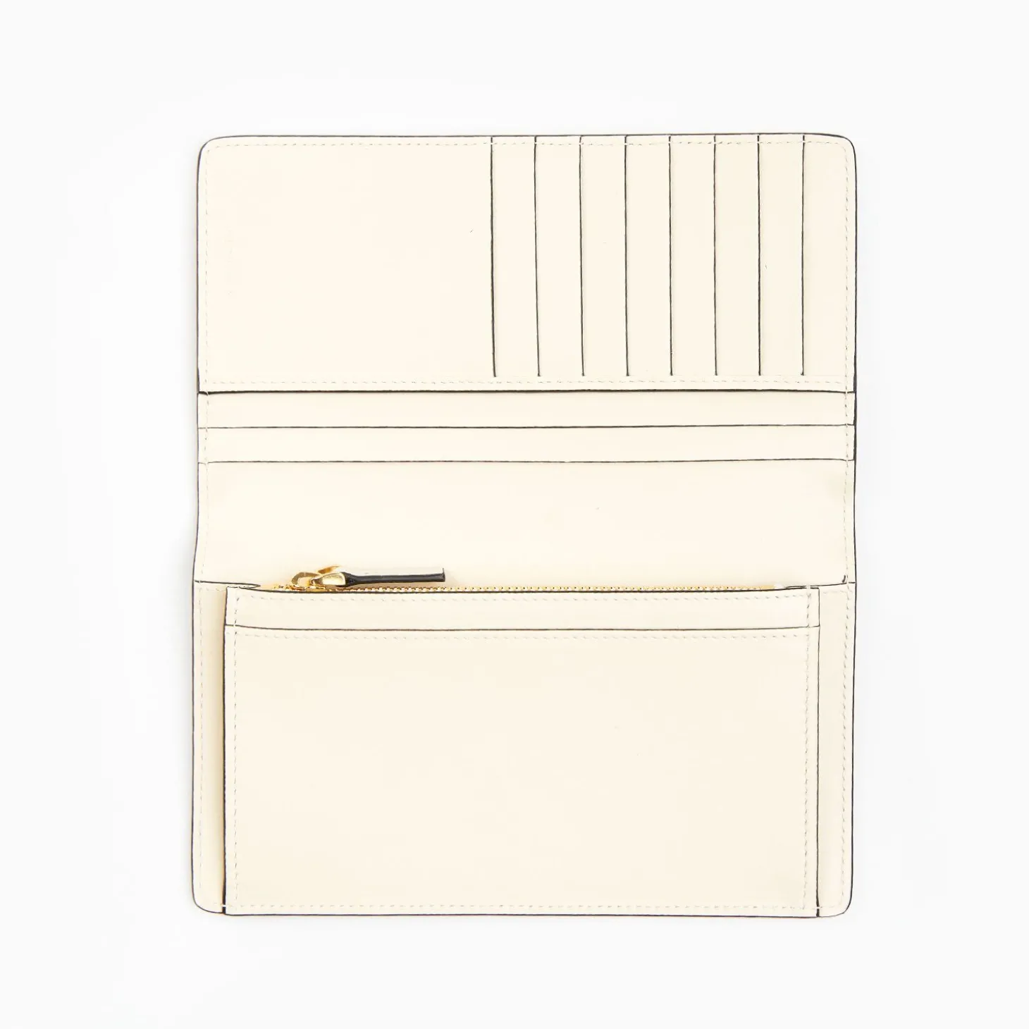 White Big Wallet In Soft Leather