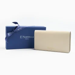 White Big Wallet In Soft Leather