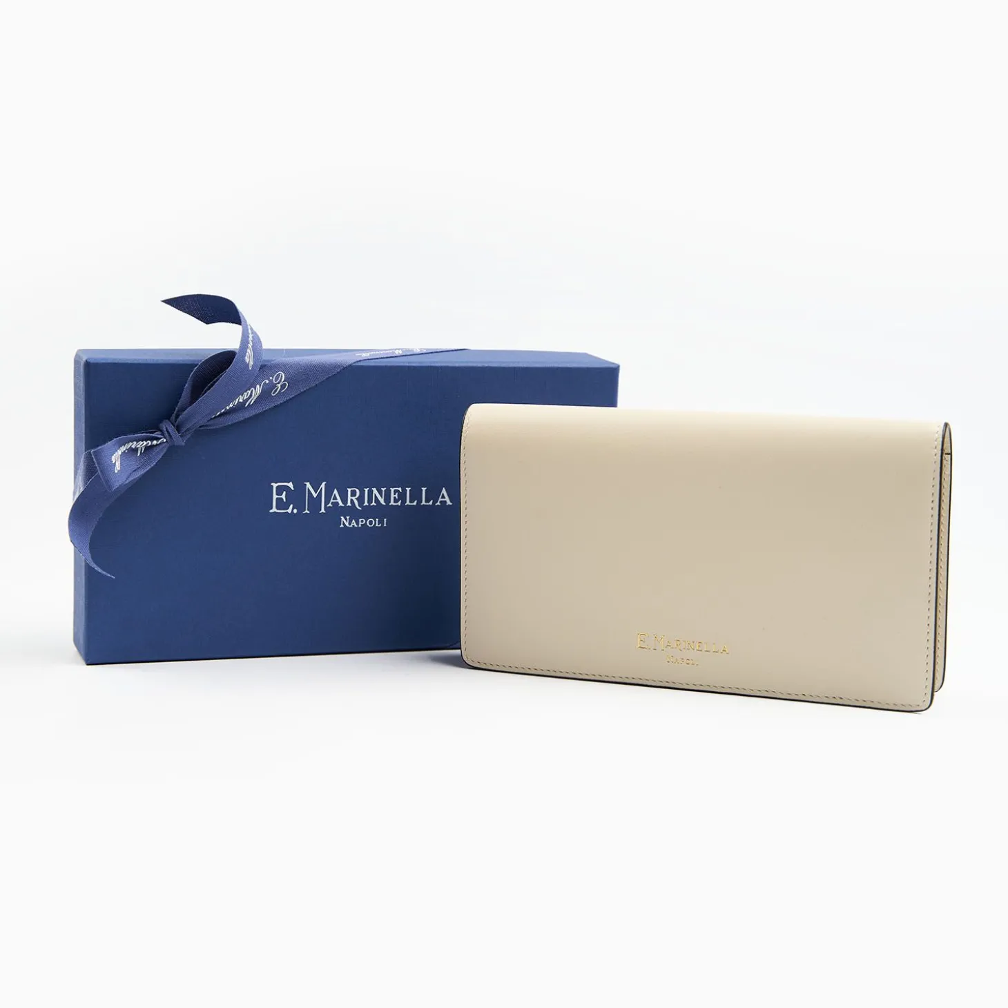 White Big Wallet In Soft Leather