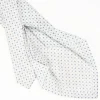 White 5 Fold Sartorial Silk Tie - Small Flower Pattern