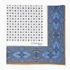 White Hand-Printed Silk Pocket Square Small Flower Pattern