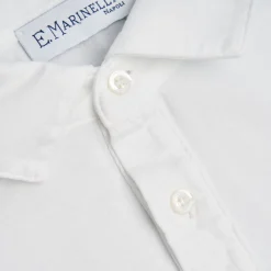 White Jersey Long Sleeve Polo Shirt