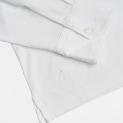 White Jersey Long Sleeve Polo Shirt