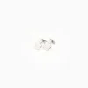 White Octagonal Cufflinks In Silver