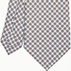 White Sartorial Classic Silk Tie Small Flower Pattern
