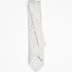 White Sartorial Classic Silk Tie - Small Flower Pattern