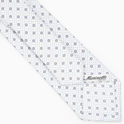 White Sartorial Classic Silk Tie - Small Flower Pattern