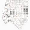 White Sartorial Classic Silk Tie - Small Flower Pattern