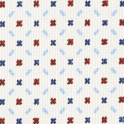 White Sartorial Classic Silk Tie - Small Flower Pattern