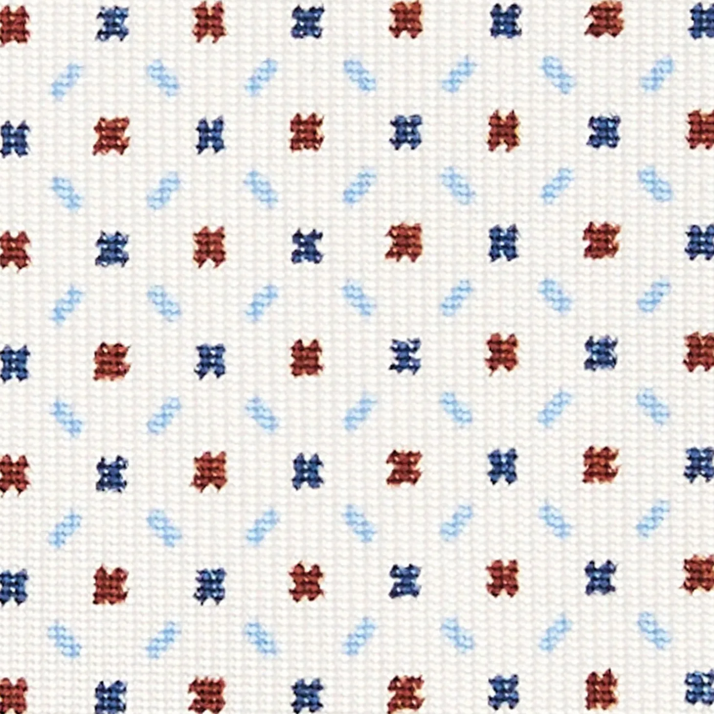 White Sartorial Classic Silk Tie - Small Flower Pattern