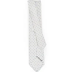 White Sartorial Classic Silk Tie - Small Flower Pattern