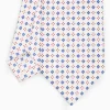 White Sartorial Classic Silk Tie - Small Flower Pattern