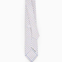 White Sartorial Classic Silk Tie - Small Flower Pattern